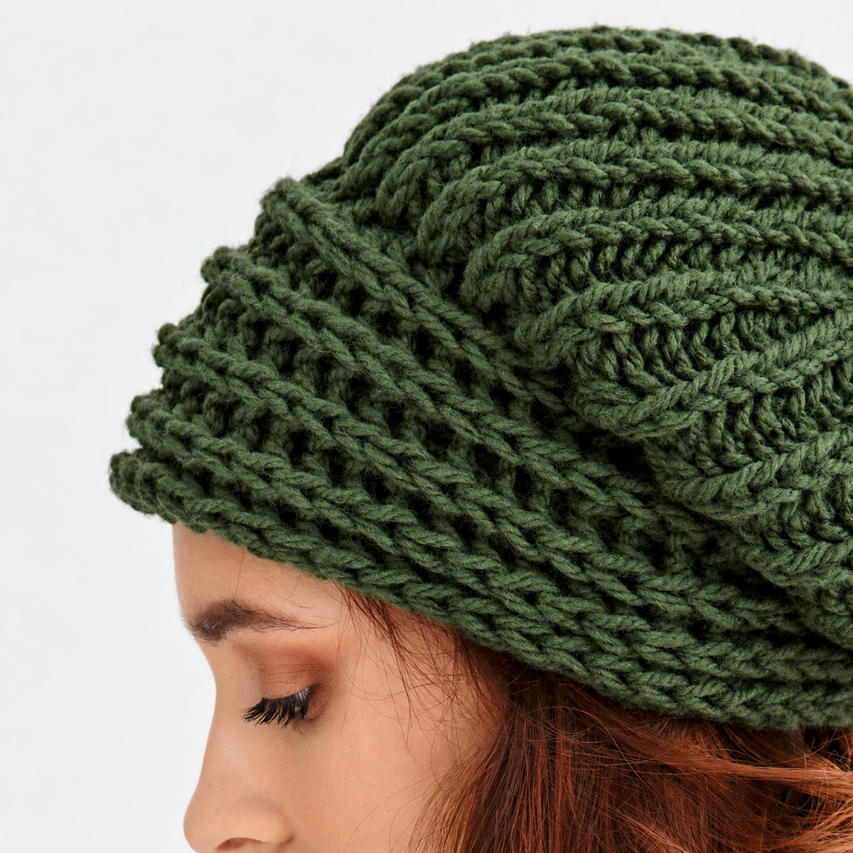 Chunky Fisherman-Stitch Beret Knitting Pattern (PDF)