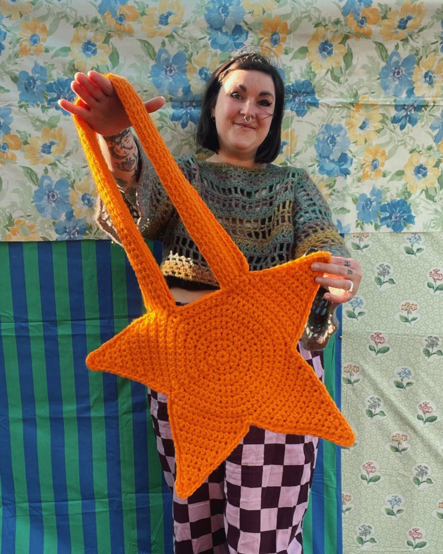⭐ Star Crochet Bag Pattern – Easy Beginner Tote ✨