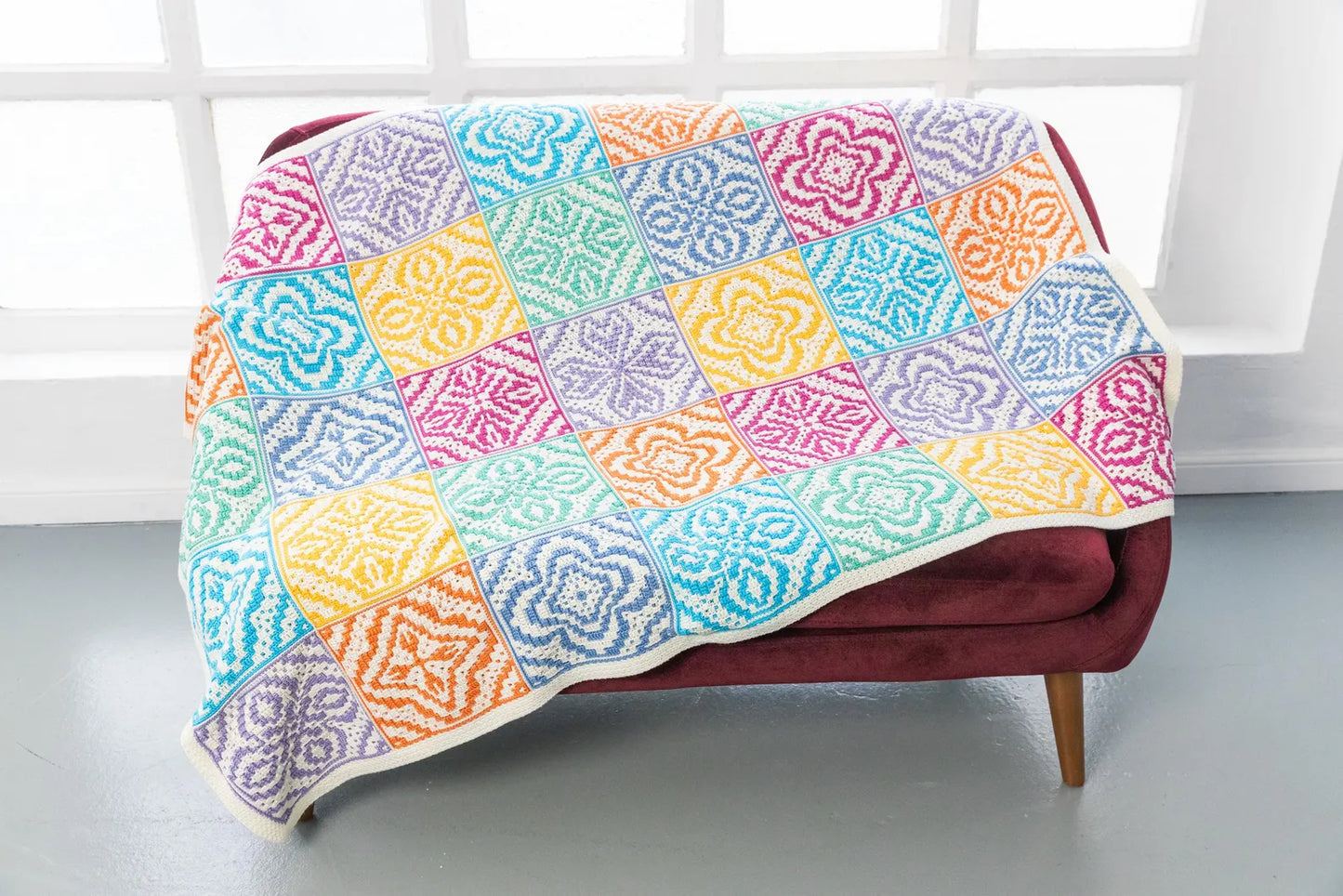 ๐ Offline Mosaic Crochet Blanket Pattern โ Multilingual PDF