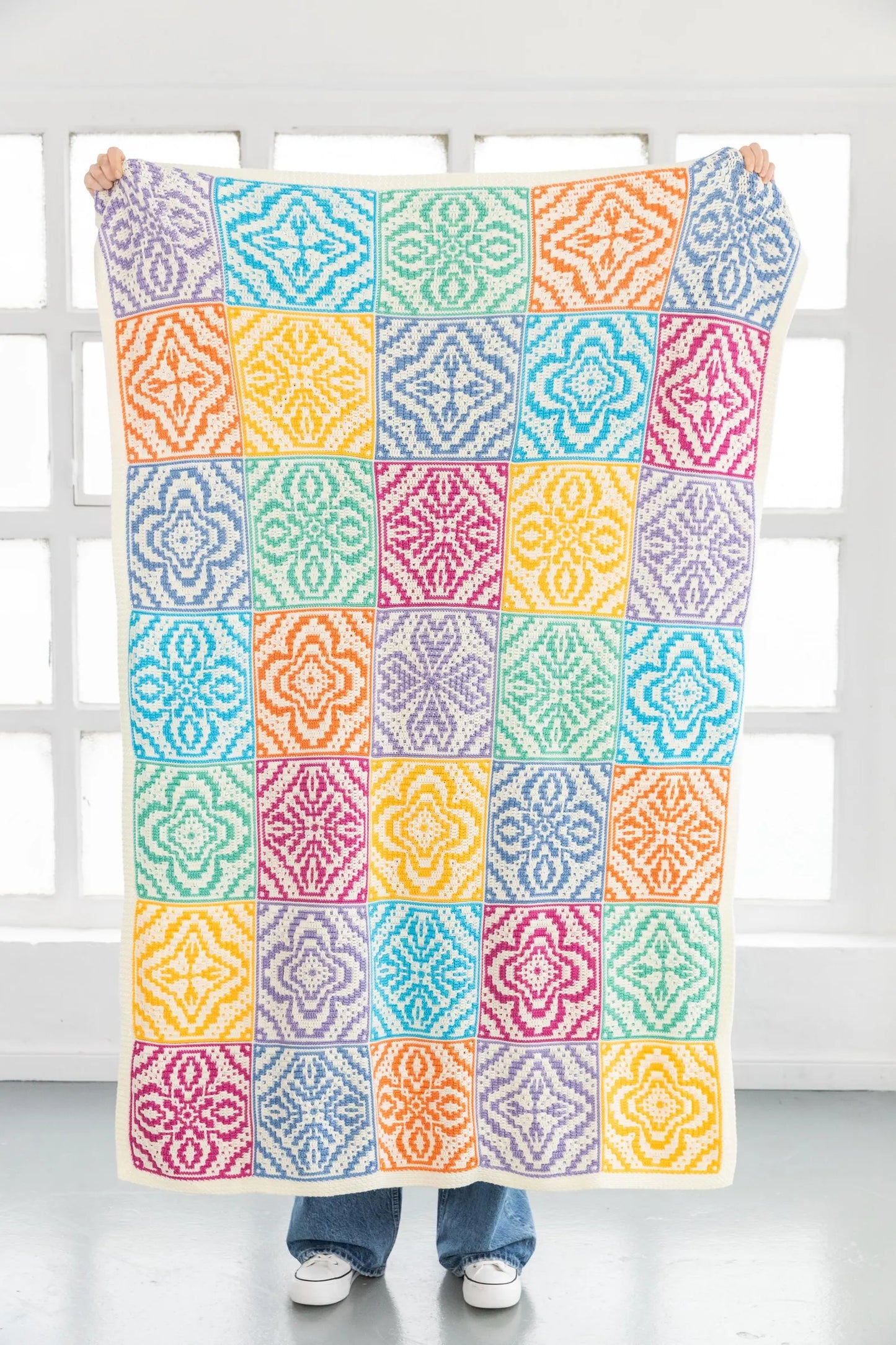 ๐ Offline Mosaic Crochet Blanket Pattern โ Multilingual PDF