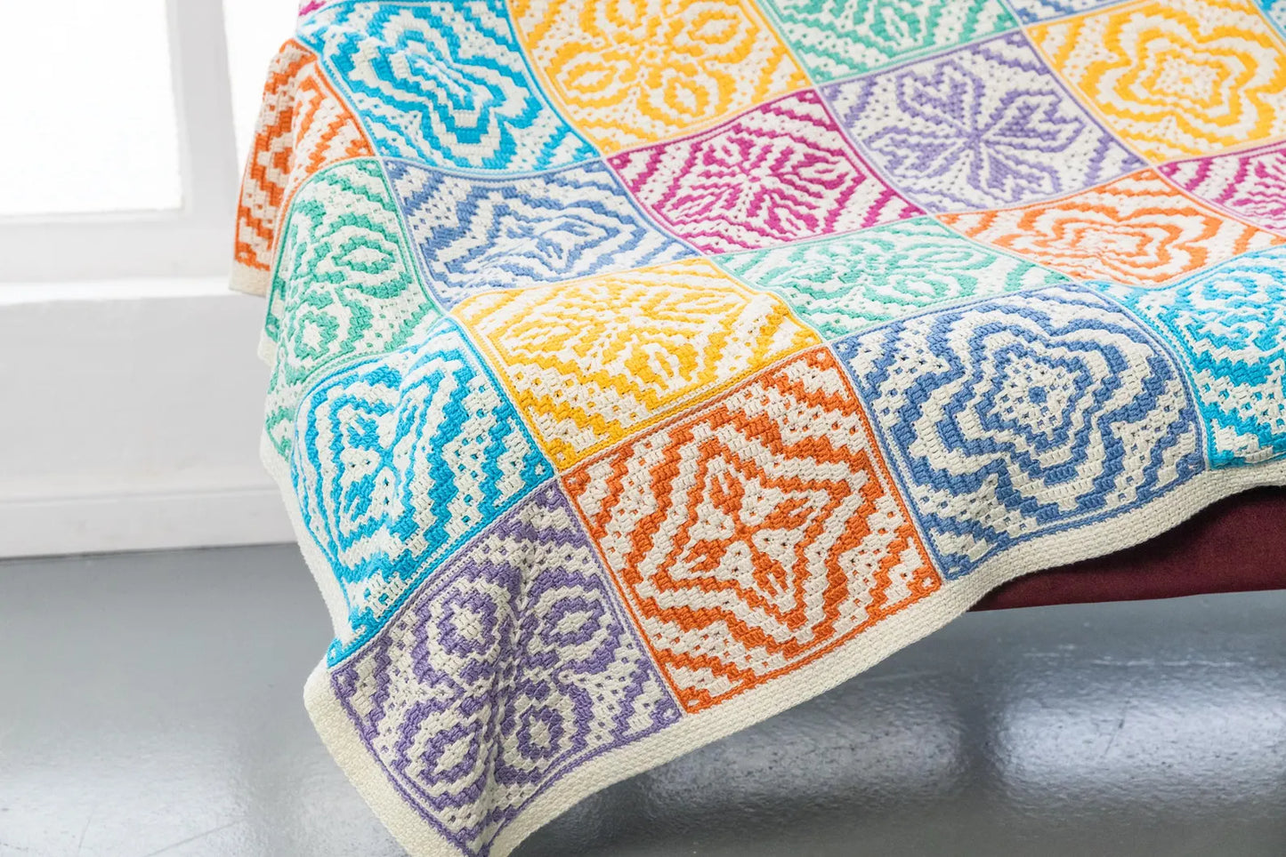 ๐ Offline Mosaic Crochet Blanket Pattern โ Multilingual PDF