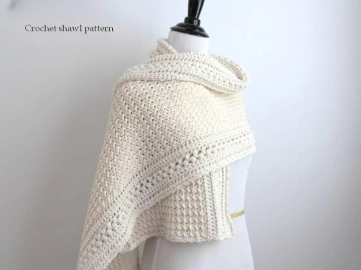 🤍 Meadow’s Embrace Shawl Crochet Pattern ✨🧶