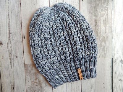 Plum Creek Lace Beanie Knitting Pattern PDF 🧶