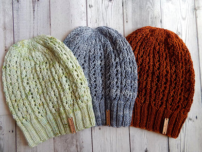 Plum Creek Lace Beanie Knitting Pattern PDF 🧶