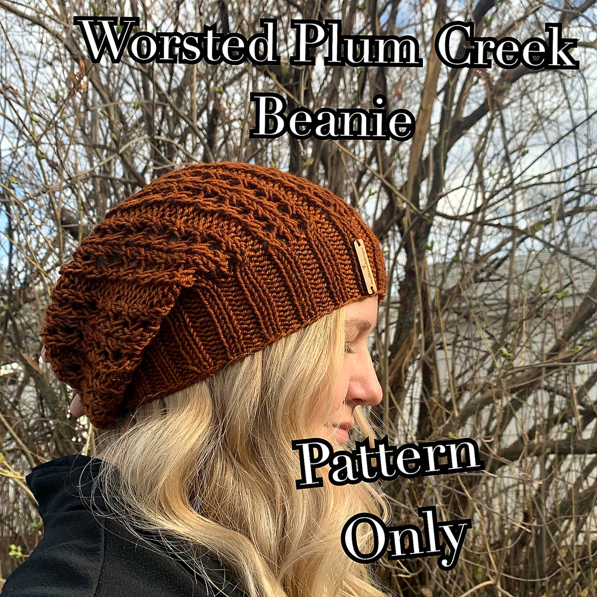 Plum Creek Lace Beanie Knitting Pattern PDF 🧶