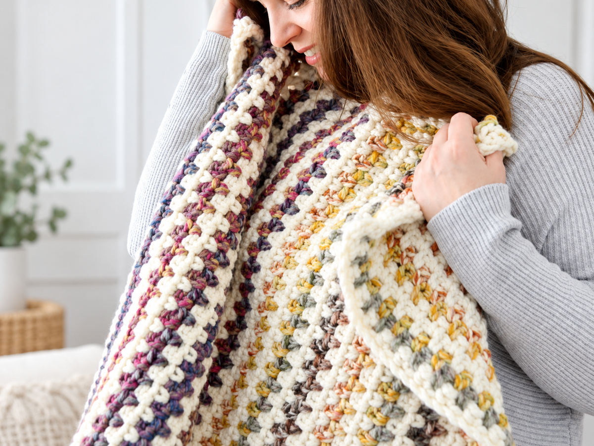 Modern Cozy Blanket Crochet Pattern | Baby & Adult PDF