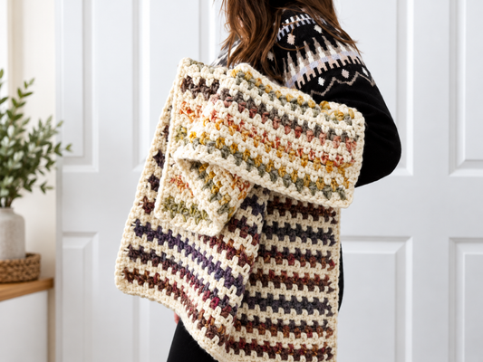 Modern Cozy Blanket Crochet Pattern | Baby & Adult PDF