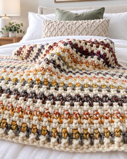 Modern Cozy Blanket Crochet Pattern | Baby & Adult PDF