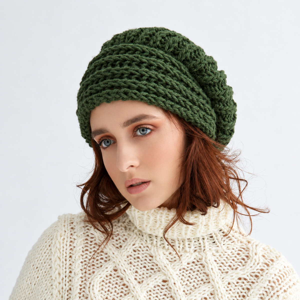 Chunky Fisherman-Stitch Beret Knitting Pattern (PDF)