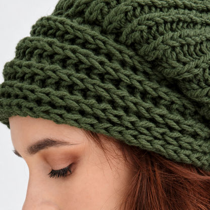 Chunky Fisherman-Stitch Beret Knitting Pattern (PDF)