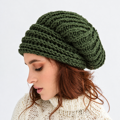 Chunky Fisherman-Stitch Beret Knitting Pattern (PDF)