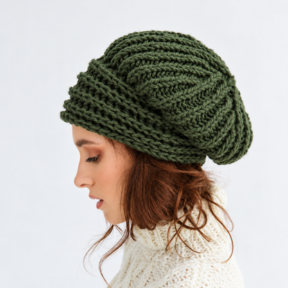 Chunky Fisherman-Stitch Beret Knitting Pattern (PDF)