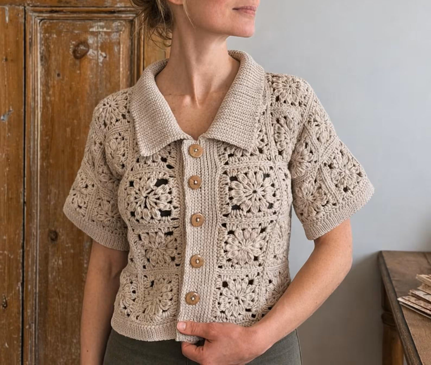 🌼 Granny Square T-Shirt Crochet Pattern PDF