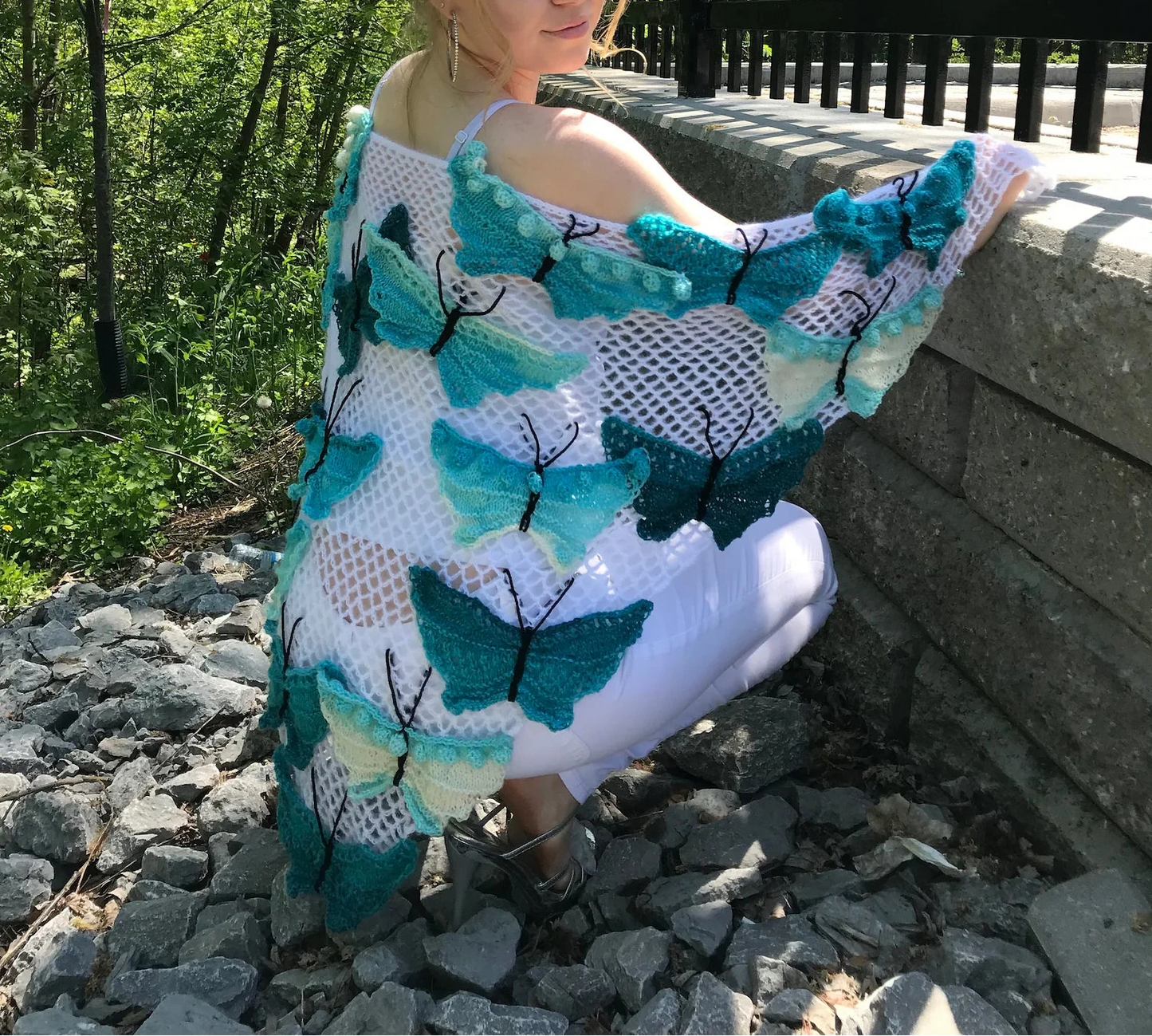 Butterfly Shawl – Elegant Knit & Crochet Pattern (PDF) 🦋🧶