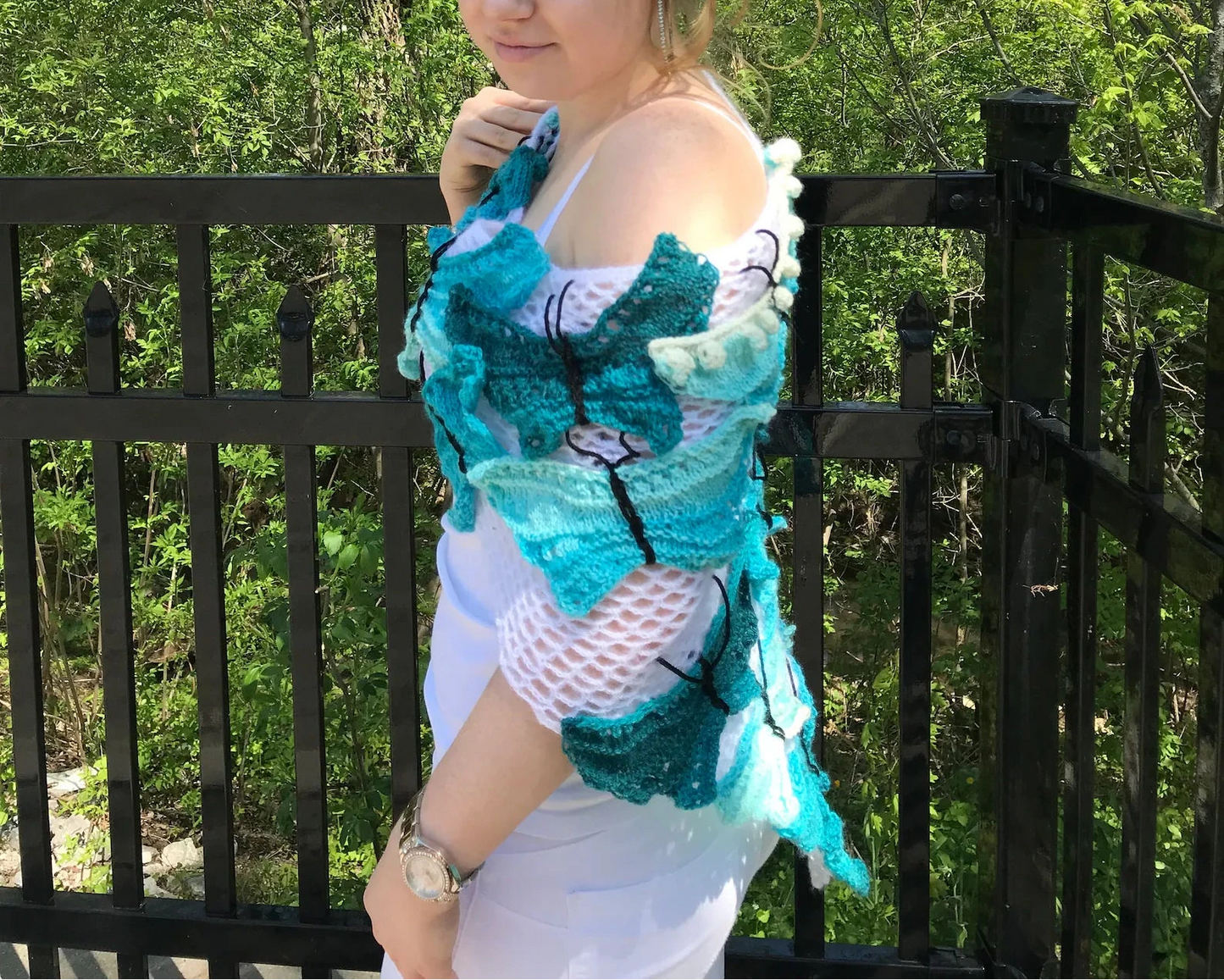 Butterfly Shawl – Elegant Knit & Crochet Pattern (PDF) 🦋🧶