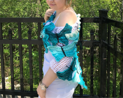 Butterfly Shawl – Elegant Knit & Crochet Pattern (PDF) 🦋🧶