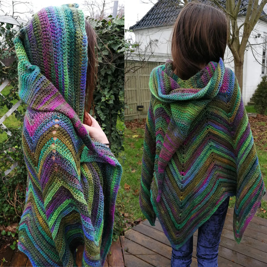 🌿 Pixie Hooded Cape – Easy Crochet