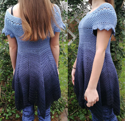 👗 Sofia Flare Dress – Crochet in One Piece!