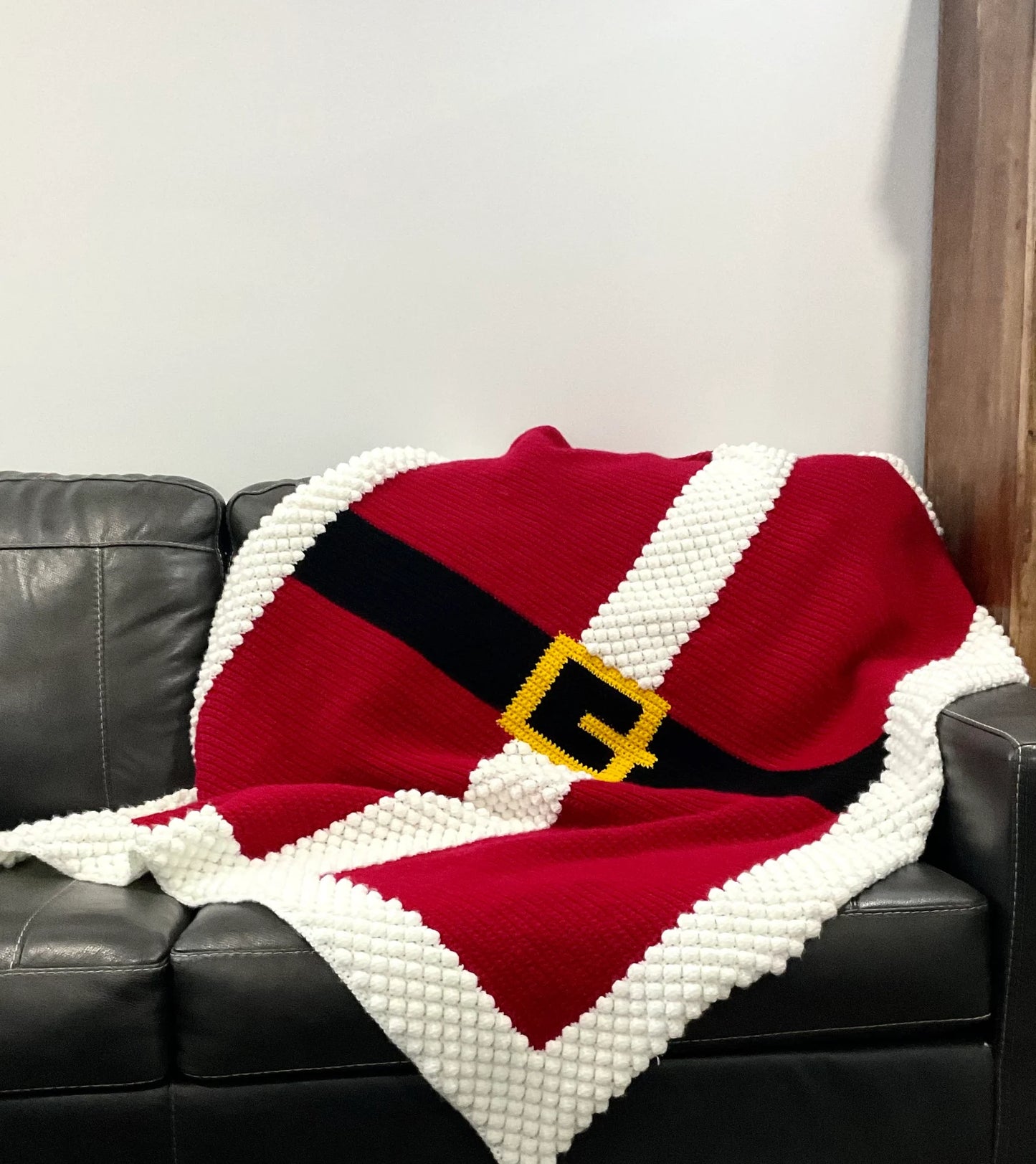 🎅 Santa Belt Crochet Blanket – Christmas Throw Pattern