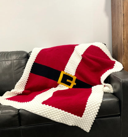 🎅 Santa Belt Crochet Blanket – Christmas Throw Pattern