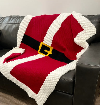 🎅 Santa Belt Crochet Blanket – Christmas Throw Pattern