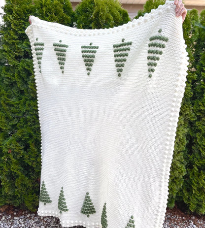 🎄 Pine Tree Crochet Blanket – Cozy Winter Throw Pattern