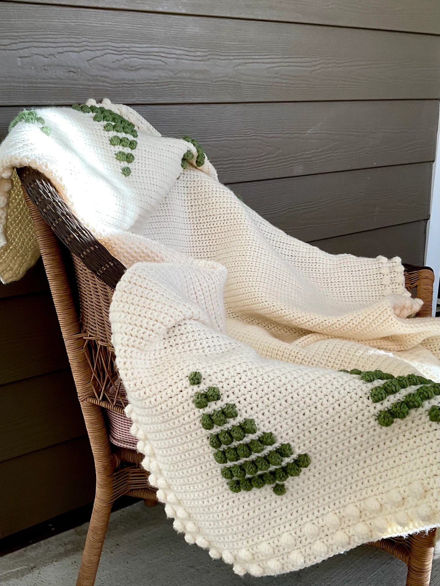 🎄 Pine Tree Crochet Blanket – Cozy Winter Throw Pattern