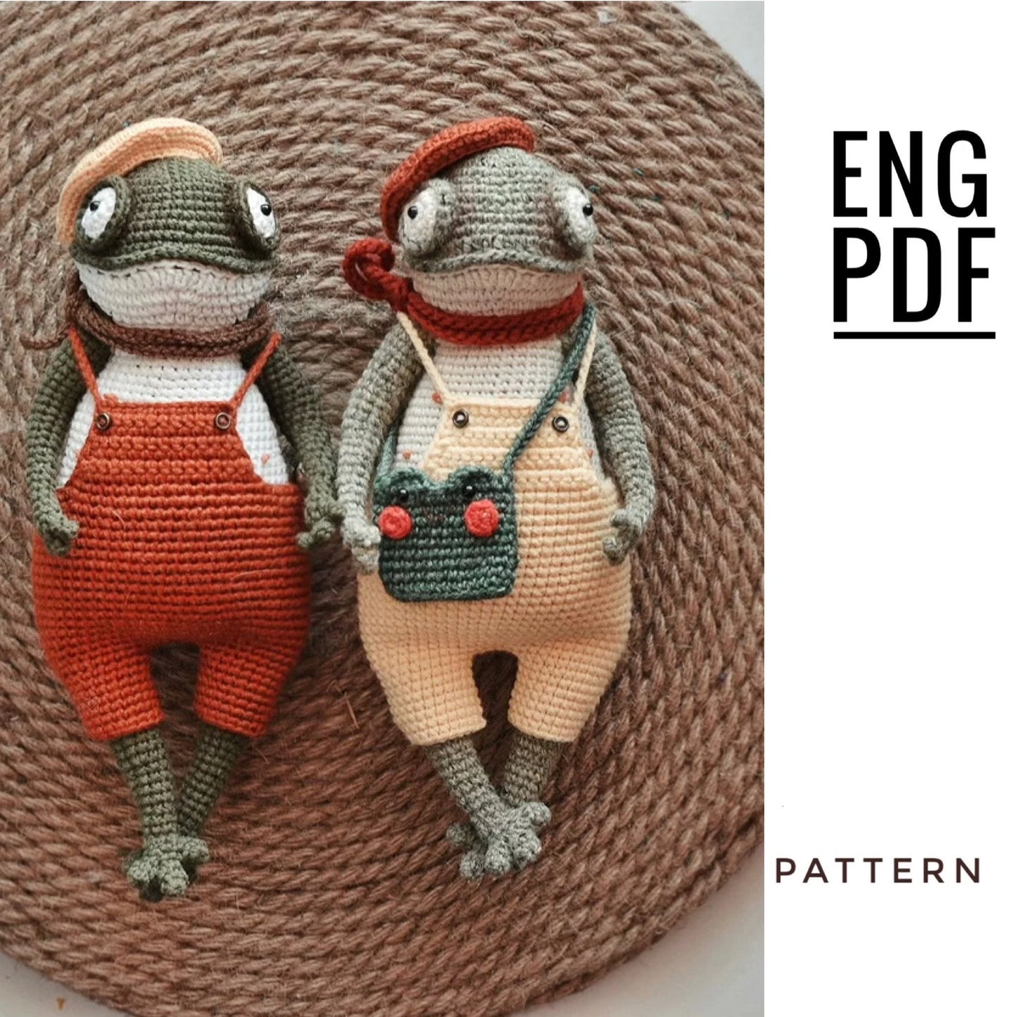 🐸 Cute Frog Amigurumi Crochet Pattern – Vintage Plush Doll