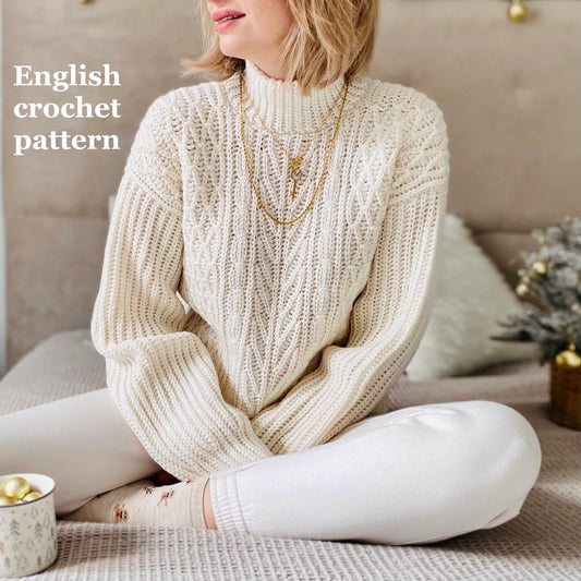 🧶 Fusion Crochet Sweater Pattern – Chic, Cozy & Textured (PDF)
