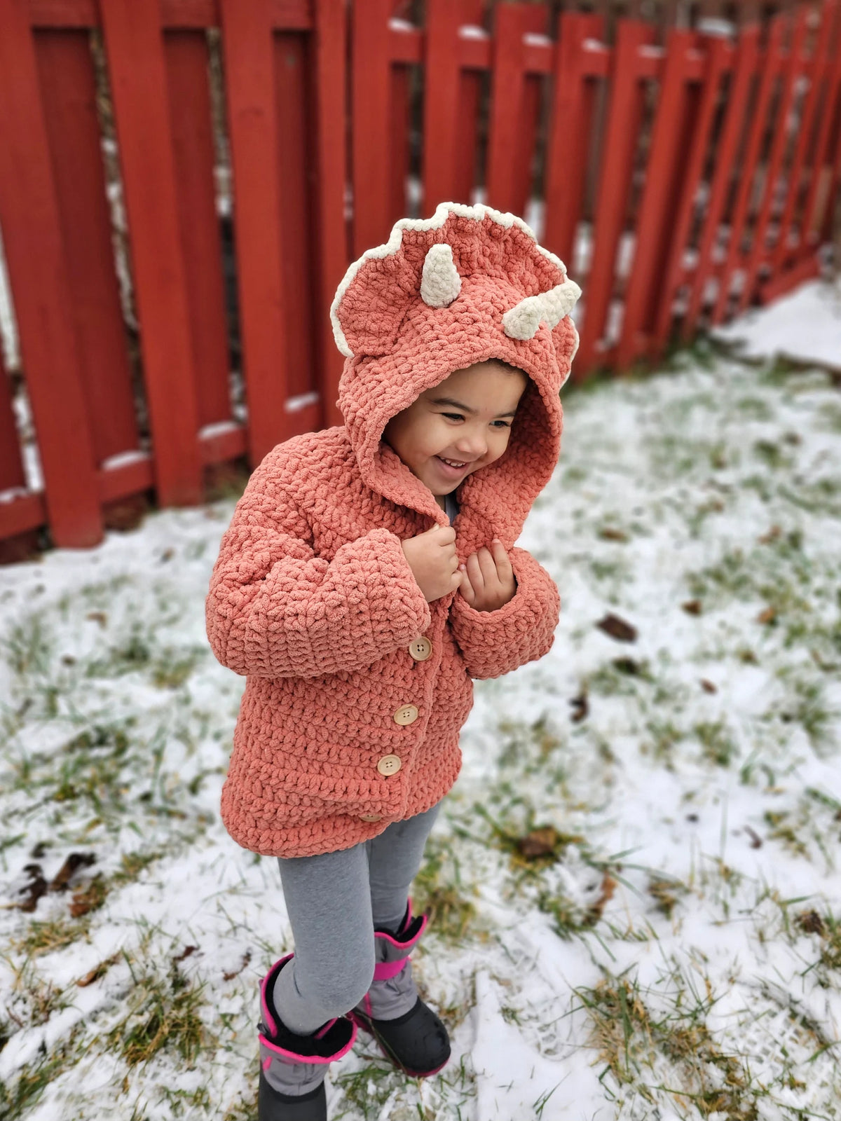 Kids’ Triceratops Crochet Sweater Pattern PDF (Ages 2–16)