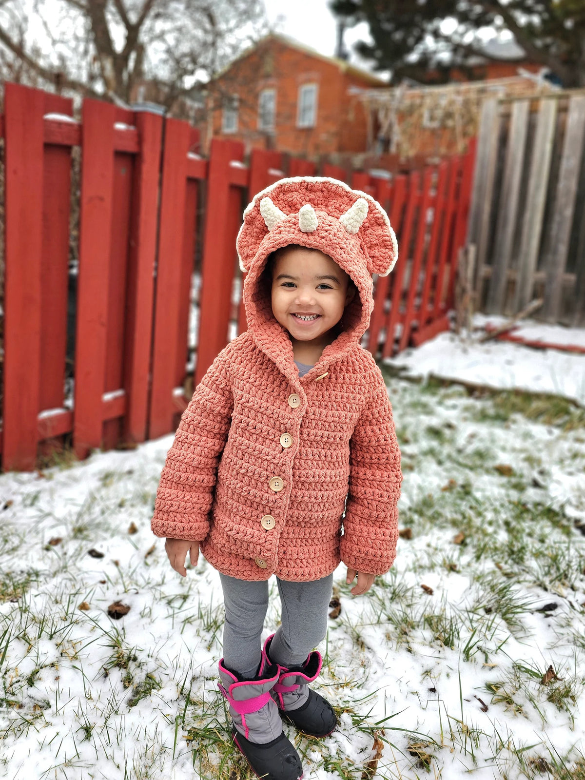 Kids’ Triceratops Crochet Sweater Pattern PDF (Ages 2–16)