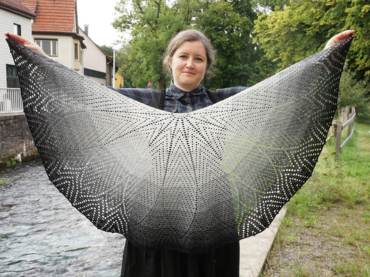 🌼 Daisy Flower Shawl – Lacy Crescent Crochet Pattern 🧶