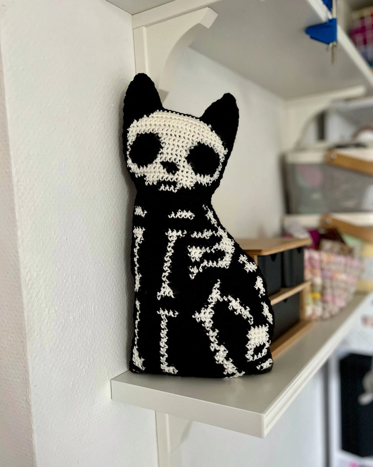 Skeleton Cat Pillow Crochet Pattern