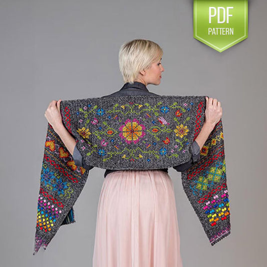 ✨ Hygge Crochet Shawl Pattern – Cozy, Embroidered & Stylish (PDF)
