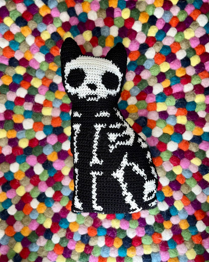 Skeleton Cat Pillow Crochet Pattern