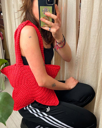 ⭐ Star Crochet Bag Pattern – Easy Beginner Tote ✨