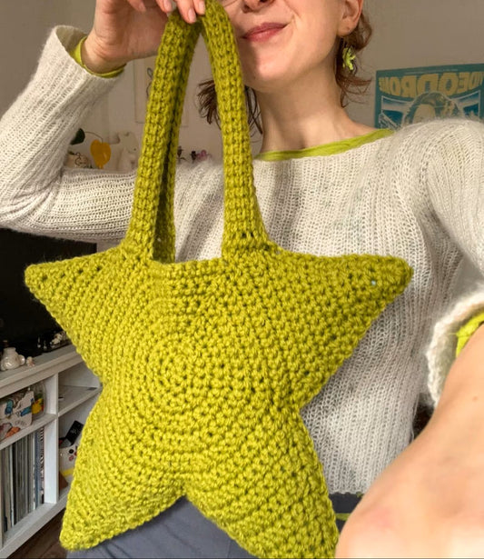 ⭐ Star Crochet Bag Pattern – Easy Beginner Tote ✨
