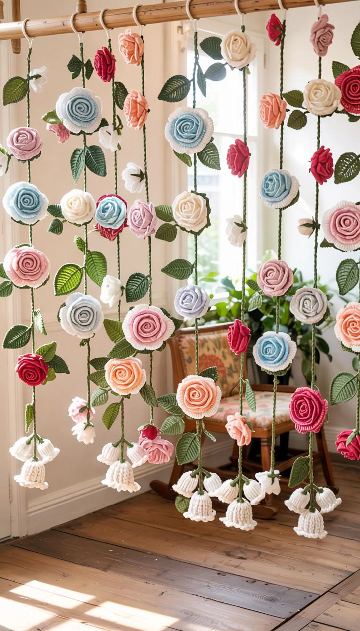 🌸 Bloomy Breeze Curtain – 2-in-1 Crochet Flower Garland Pattern 🌿