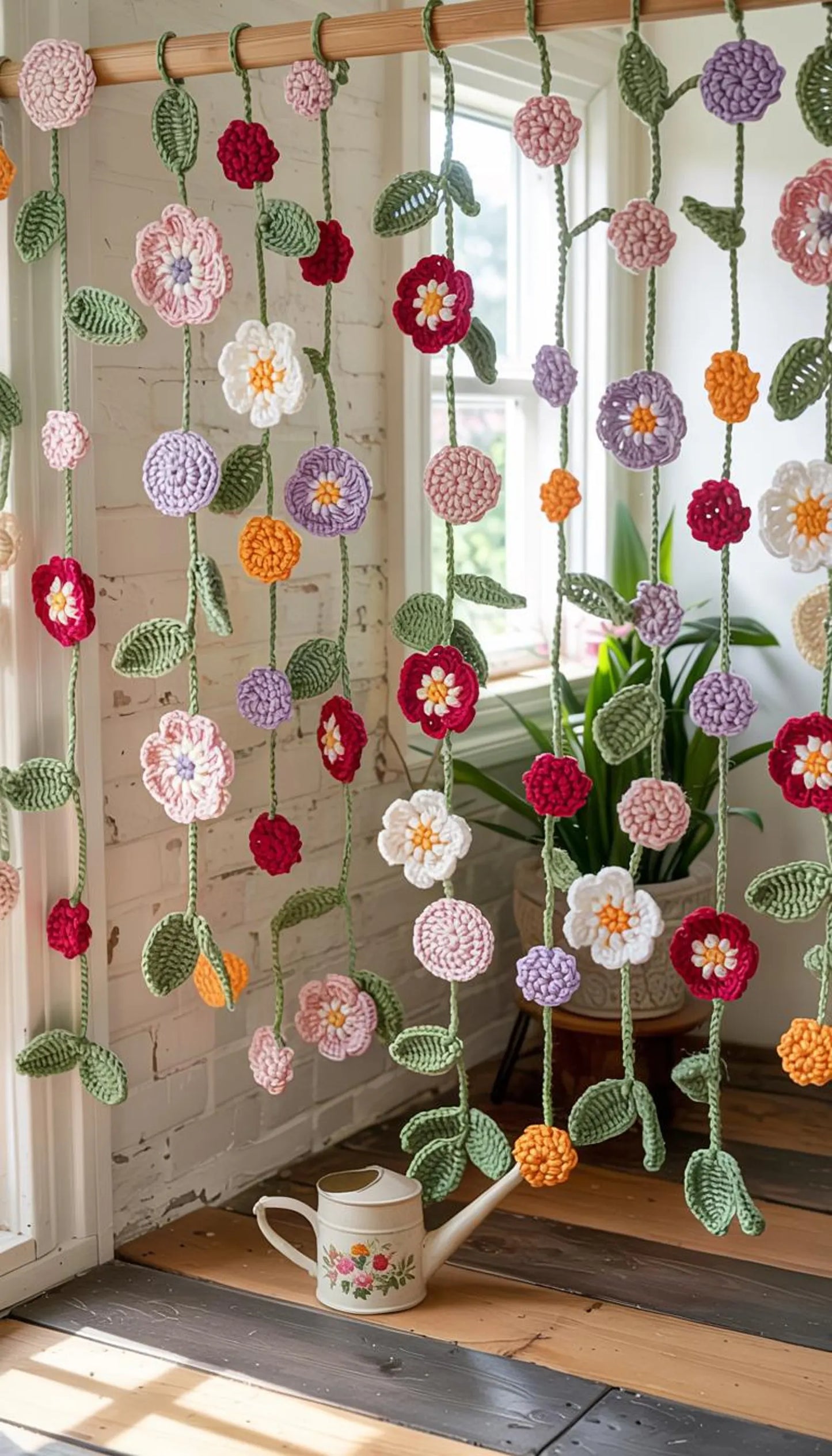 🌸 Bloomy Breeze Curtain – 2-in-1 Crochet Flower Garland Pattern 🌿