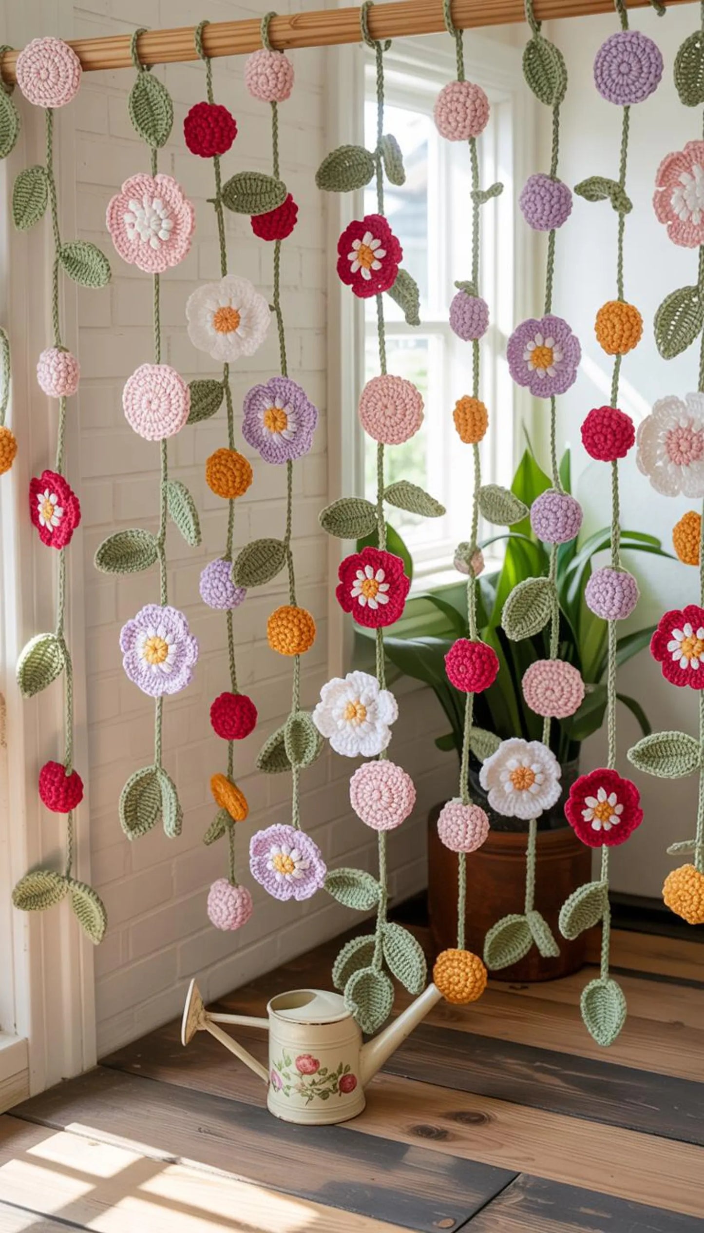 🌸 Bloomy Breeze Curtain – 2-in-1 Crochet Flower Garland Pattern 🌿