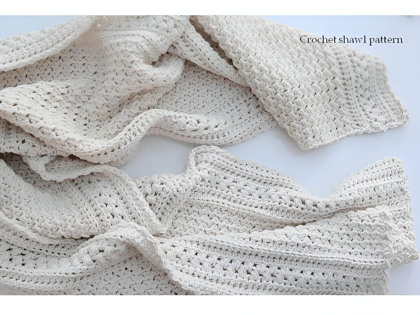 🤍 Meadow’s Embrace Shawl Crochet Pattern ✨🧶
