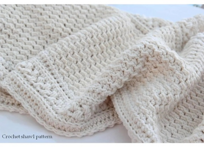 🤍 Meadow’s Embrace Shawl Crochet Pattern ✨🧶