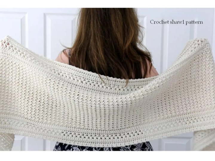 🤍 Meadow’s Embrace Shawl Crochet Pattern ✨🧶
