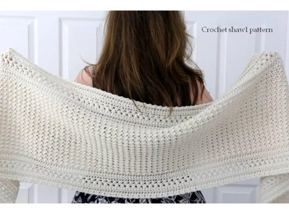 🤍 Meadow’s Embrace Shawl Crochet Pattern ✨🧶