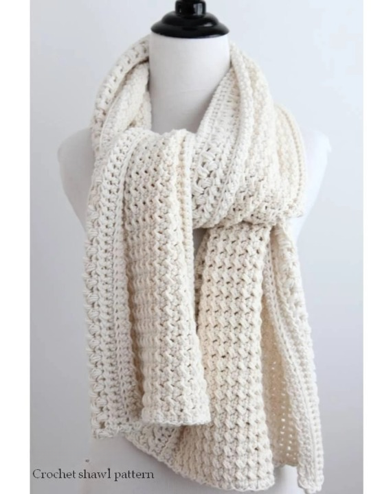 🤍 Meadow’s Embrace Shawl Crochet Pattern ✨🧶
