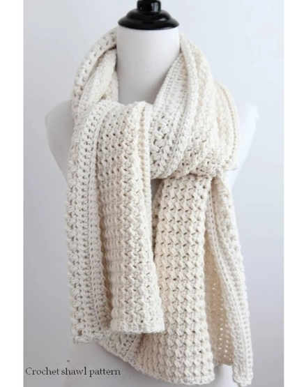 🤍 Meadow’s Embrace Shawl Crochet Pattern ✨🧶