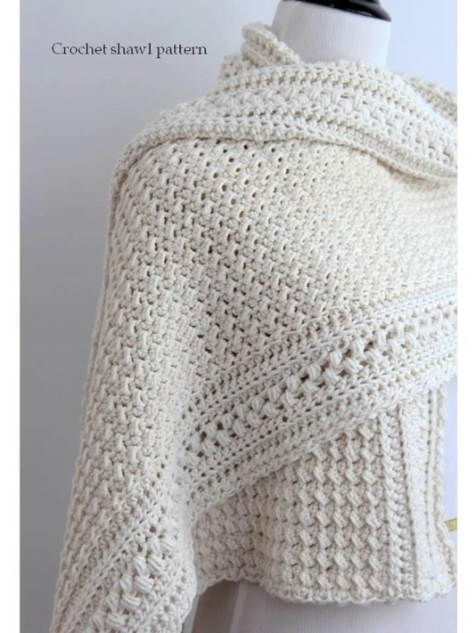 🤍 Meadow’s Embrace Shawl Crochet Pattern ✨🧶