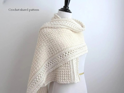 🤍 Meadow’s Embrace Shawl Crochet Pattern ✨🧶