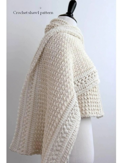 🤍 Meadow’s Embrace Shawl Crochet Pattern ✨🧶
