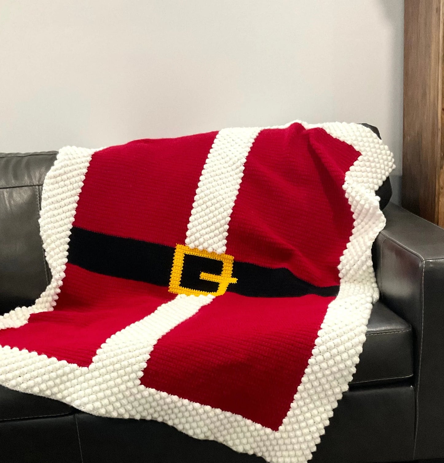 🎅 Santa Belt Crochet Blanket – Christmas Throw Pattern